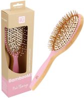 Large Pink Flamingo Oval Detangling Bamboo Brush